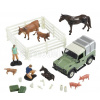 Britains Britský Land rover Land Defender 90 Pick-up uzavretý so zvieratami a figúrkami 1984 1:32 zelená strieborná