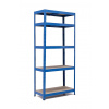Policový regál Trestles RH 2200x900x500, nosnosť 1750 kg, 5 políc Farba: modrá, Typ police: drevená MDF 5,4 mm