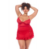 Červená babydoll košieľka Plus size 7507