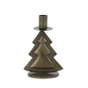 Chic Antique Mosadzný antik kovový svietnik na úzku sviečku stromček Cannie - 5,5*11cm - Chic Antique