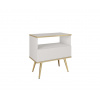 ArtPS Nočný stolík BIJOU S-54 | biela / zlaté nohy