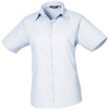 Premier Košile PR 302, popelínová, krátký rukáv, dámská COT3903020372d-light blue M Modrá světlá