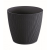 PlasticFuture Kvetináč Wheaty antracitový, 21,8 cm