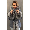 Max Original Leather Textilná bunda s pravou kožušinou LIONE grey (50 2XL) - Grey - 50