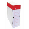 Archívny box, A4, 100 mm, kartón, VICTORIA OFFICE, červená biela