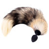Sunfo silicone anal dildo with fox tail black-red