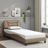 Rám postele s čelem cappuccino 90x200 cm umělá kůže Hnědá 3207978