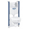 Grohe Solido - Set predstenovej inštalácie, klozetu Bau Ceramic a dosky Slim SoftClose, tlačidla Sail, chróm/biela 39900000