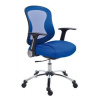 Kancelárska stolička, s opierkami, čalúnená, chrómový podstavec, MaYAH Spirit, modrá