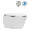 CERANO - WC závesné s integrovaným elektronickým bidetom Cronus Standard, Vortex Rimless 180 ° + UF sedátko - biela lesklá - 59,3x38,4 cm CER-545632