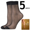 Ponožky Nylon socks B 20 DEN - 5 párov - čierna