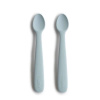 MUSHIE Dvojbalenie silikónových lyžičiek - powder blue