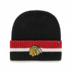 47 Brand Pánska zimná čiapka Chicago Blackhawks Split Cuff 47 Cuff Knit Black