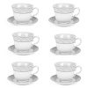 Porcelánové šálky na kávu a čaj s tanierikmi TADAR BELLA FEGURO TRATTO 250 ml 6 ks.