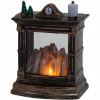 Mini dekoratívny krb s pohyblivým LED plameňom, ozdoba alebo pre bábiky