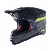 Prilba SUPERTECH S-M10 limitovaná edice AMS, ALPINESTARS (sivá/biela/žltá fluo/čierna) Veľkosť: XL (obvod 61 - 62 cm)