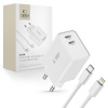 Sieťová nabíjačka na mobil a tablet Tech-Protect C35W 2-Port Network Charger PD35W + Lightning Cable White