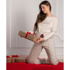 Dámske vianočné pyžamo Mademoiselle Sommeil CC0139 Winter Wonderland L béžová
