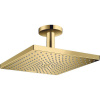 HANSGROHE Raindance E horná sprcha 1jet, 300 x 300 mm, s prívodom zo stropu 112 mm, leštený vzhľad zlata, 26250990