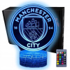Gadget pre fanúšika - 3D LED USB LED lampa + pilot Manchester City (3D LED USB nočná lampa + diaľkové ovládanie Manchester City)
