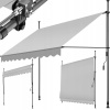 Tectake Upínacia markíza s ručnou kľukou, výškovo nastaviteľná 250 x 180 cm, svetlo sivá