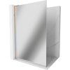 Mexen Kioto L, sprchová zástena Walk-In 110 x 200 cm, 8mm sklo vzor zrkadlo, ružové zlato profil, 800-110-103-60-50