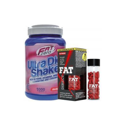 Sada Hubnutí Sport kapsle - Aminostar Ultra Diet Shake 1000 g + Nutrend Fat Direct 60 kapslí