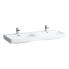 LAUFEN Pro S dvojumývadlo do nábytku s dvomi otvormi, dva prepady, 1300 x 465 mm, biela, H8149680001041