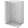 Mexen Lunar, L päťuholníkový sprchový kút naklápací doľava 100 x 90 cm, 8mm číre sklo, oceľový profil, 831L-100L-090P-97-00-L