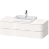 DURAVIT Happy D.2 Plus závesná skrinka pod umývadlo pod dosku, 2 zásuvky, 1300 x 550 x 408 mm, biela vysoký lesk, HP496202222