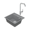 Granitový drez Vima s batériou Hansgrohe Focus 500x530 mm sivý