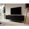 Cama Meble Tv stolík HOLE RTV 190 čierny mat/čierny mat/zlaté nožičky drevo 190 cm x 59.5 cm x 40.5 cm