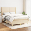 vidaXL Posteľný rám boxspring s matracom krémový 140x200 cm látka - Krémová - 167593-101932