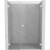 Mexen Lunar-B, L Otočné pravé sprchové dvere 130 cm, 8mm číre sklo, biely profil, 832SL-130-050-20-00-P