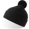 Atlantis Headwear Čepice s bambulí Wind-S Pompom, pletená COT33029400299-black Černá UNI