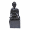 Nefertitis Budha sediaci na podstavci so stojanom na sviečku čierna soška NF20357 - výška cca 30 cm