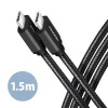 AXAGON BUCM3-CM15AB, SPEED kabel USB-C USB-C, 1.5m, USB 3.2 Gen 1, PD 60W 3A, ALU, oplet, černý