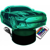 Nočná lampa do detskej izby - 3D LED lôžková lampa Super Auto Mustang GT auto (3D LED lôžková lampa Super Auto Mustang GT auto)