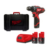 Vŕtačka bez príklepu AKU - kompaktná Milwaukee M12™ M12BDD-202C /4933441915/