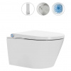 CERANO - WC závesné s integrovaným elektronickým bidetom Cronus Pro, Vortex Rimless 180° + UF sedátko - biela lesklá - 59,3x38,4 cm CER-545635
