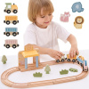 Viga Toys Viga PolarB Drevená železničná súprava 30 ks