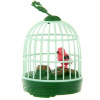 Vtáčik spievajúci na batérie so svetlom a zvukom v klietke 12 cm Barva: Zelená