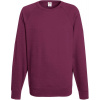 F.O.L. | Lightweight Raglan Sweat, Pánska raglánová mikina, červená Burgundy, L
