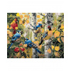 Diamondi Diamantové maľovanie - SPEVAVÍ VTÁCI A BREZA Rámovanie: vypnuté plátno na rám, Rozmer: 40x50 cm