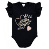 G-baby Dojčenské body s volánikom Kiss - čierne 92 (18-24m)
