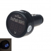 Modrý voltmeter s USB do cigaretového zapaľovaču