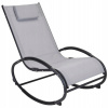 Záhradné lehátko - Svetlo šedý rocker s vankúšom vankúšom (Svetlo šedý rocker s vankúšom vankúšom)