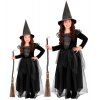 Widmann Čarodejnica čierna dlhé šaty - 140 cm / 8-10 let