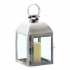 Lampáš, svietník - Kov chrómovaný strieborný lucernu 18,5 cm 1075 (Lampáš, svietník - Kov chrómovaný strieborný lucernu 18,5 cm 1075)