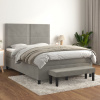 vidaXL Posteľný rám boxsping s matracom bledosivý 140x190 cm zamat - Sivá - 19054-160632